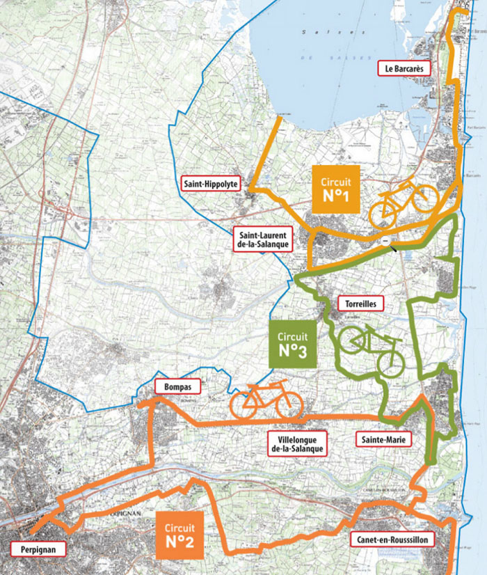 De fietspaden van de agglomeratie